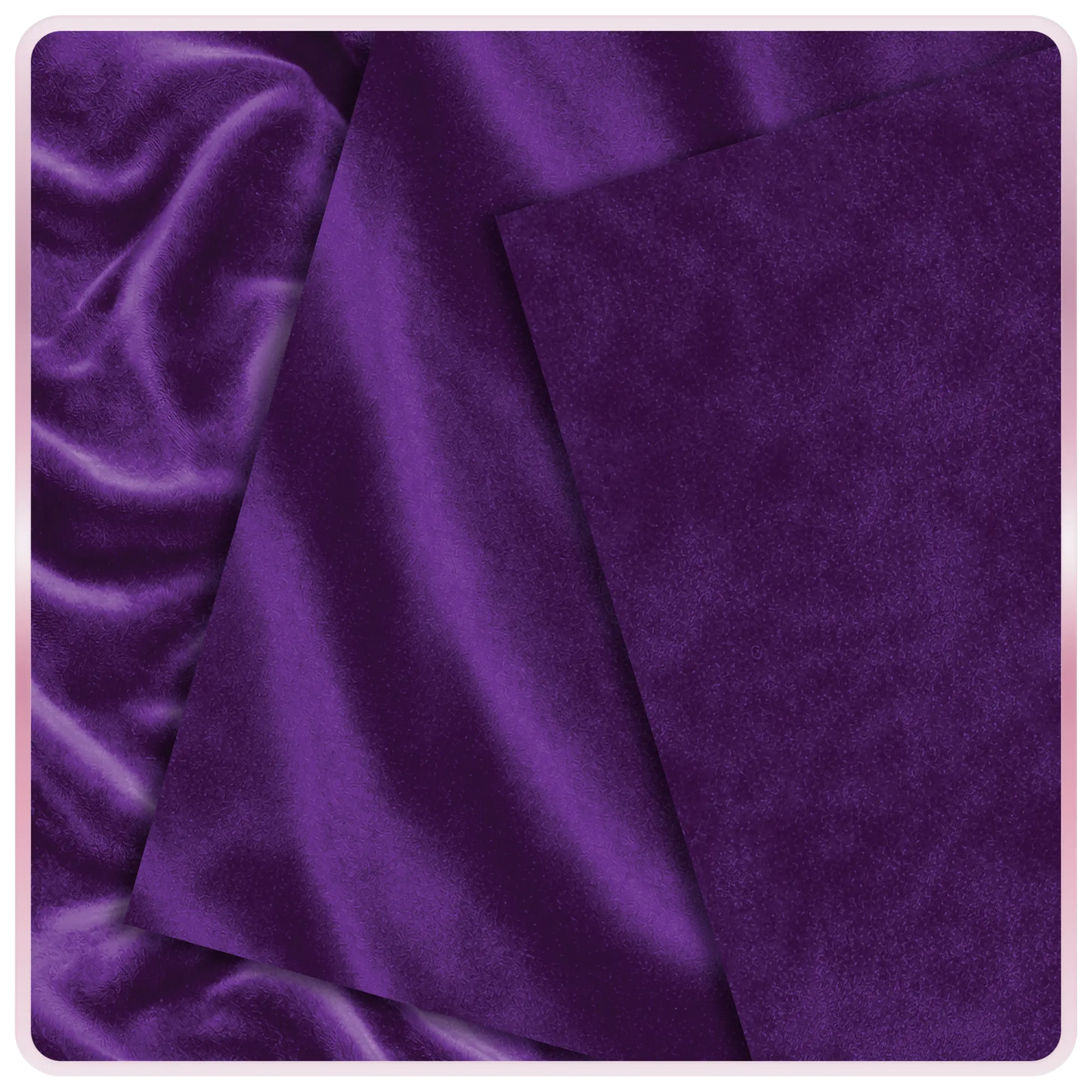 Amethyst velvet seamless pattern with realistic fabric grain and flowing folds, high resolution luxury texture background