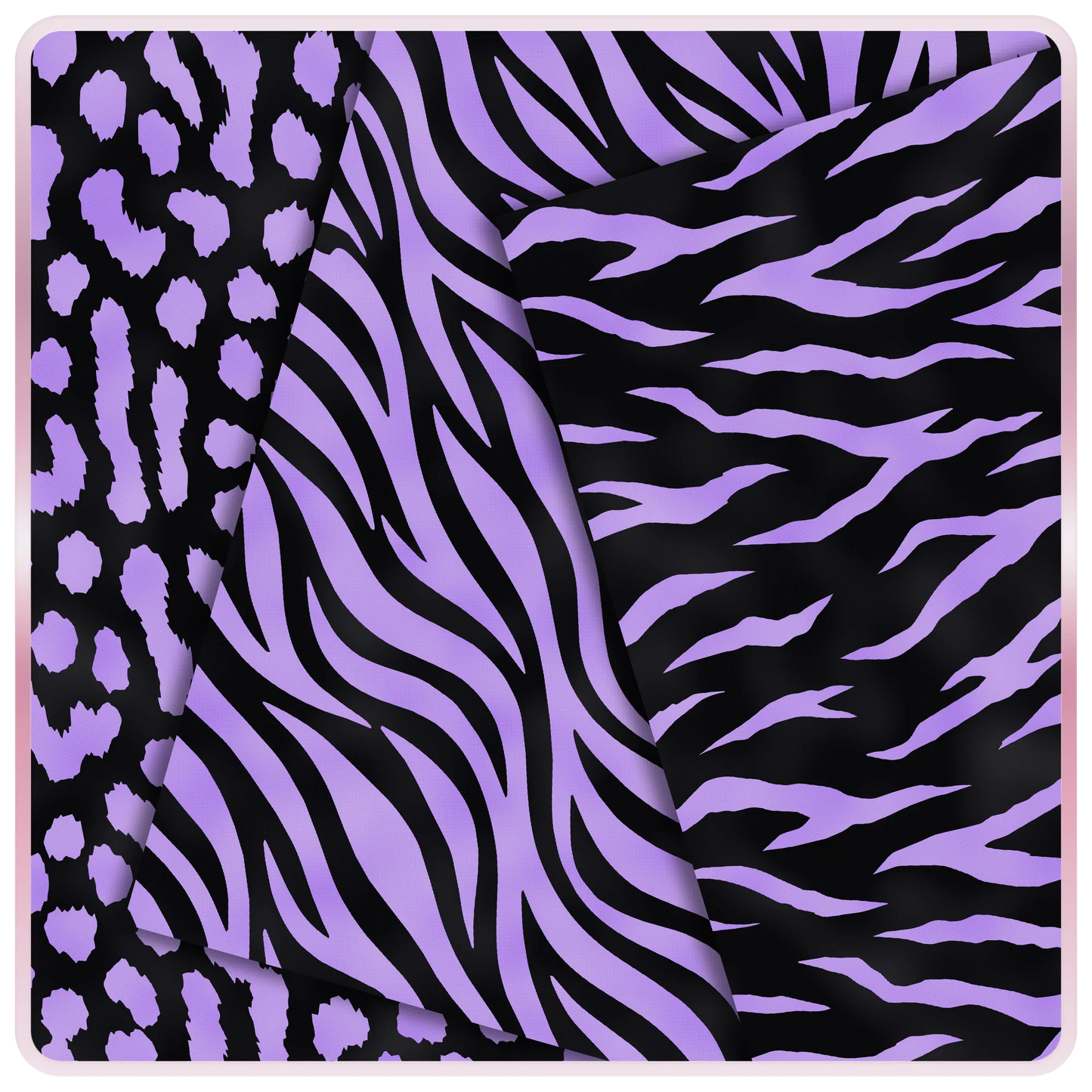 Free lavender and black zebra, tiger stripe, and leopard animal print seamless JPG digital papers for printables, craft projects, and digital designs.