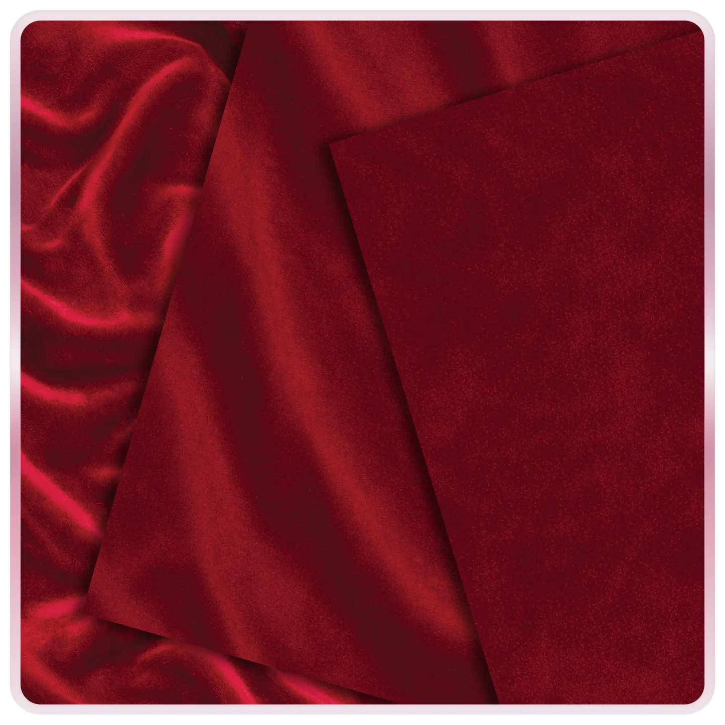 Ruby velvet seamless pattern with realistic fabric grain and flowing folds, high resolution luxury texture background