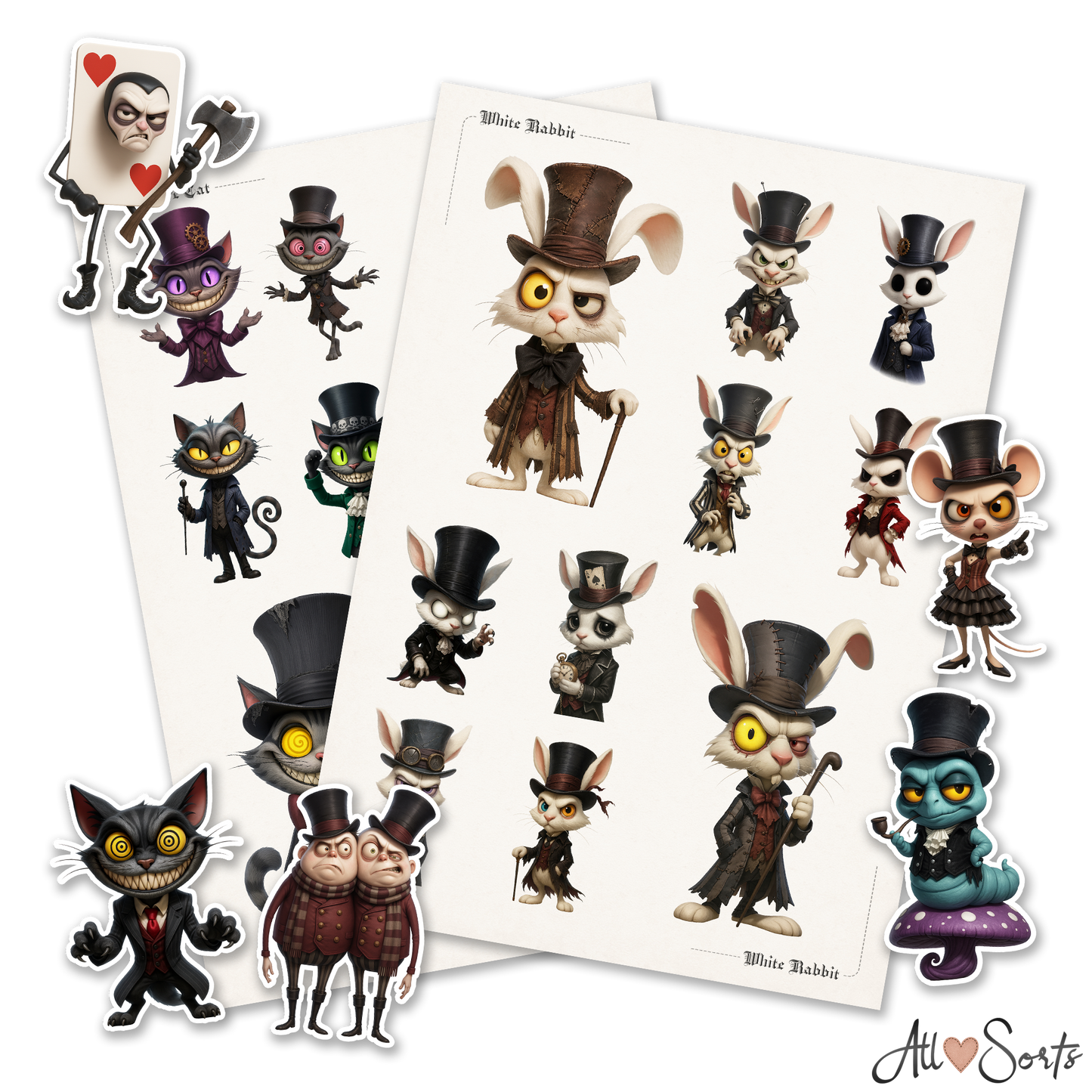 Wonderland Fussy Cut Pages Digital Download