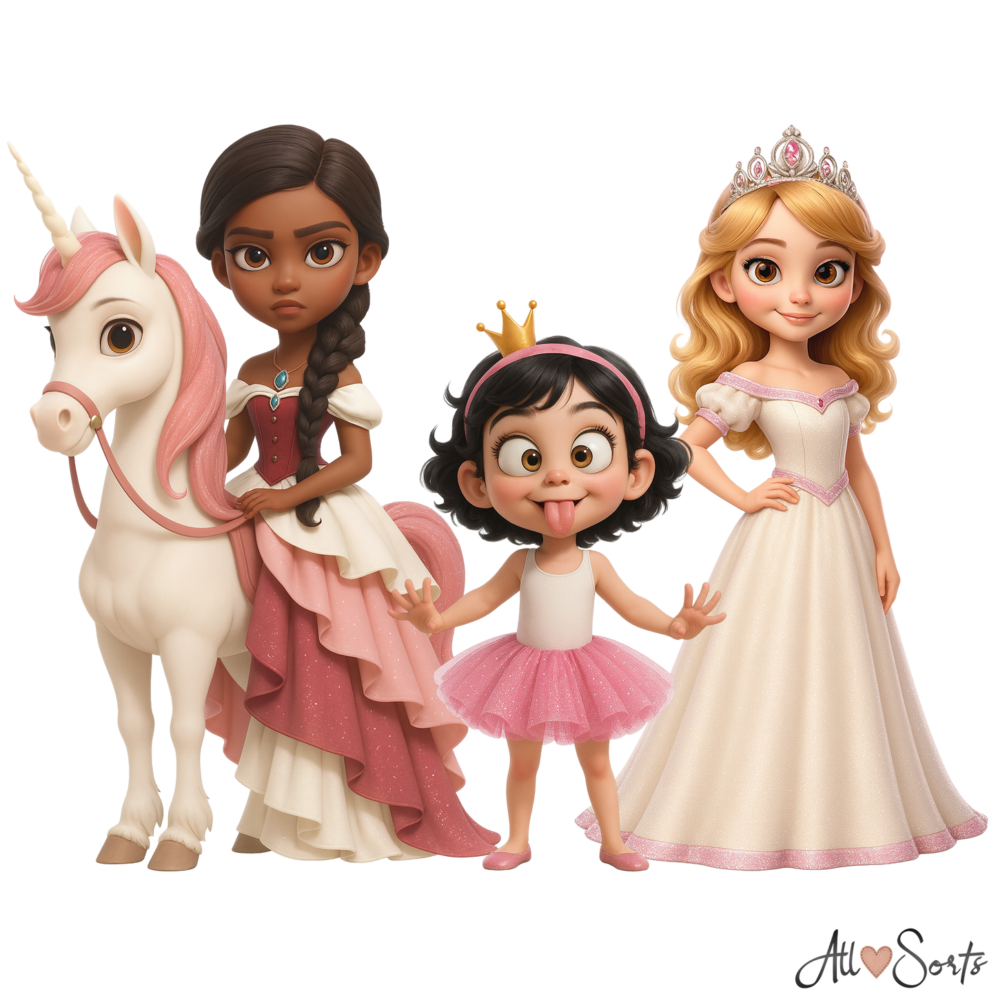 Cute Unicorns & Princesses Clipart Pack - 45 PNGs