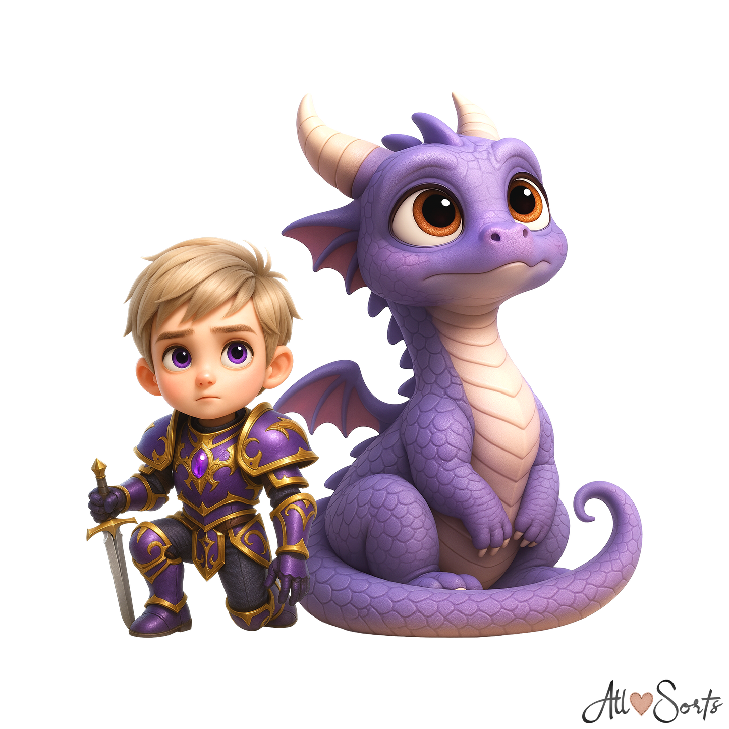 Quirky Dragons & Knights Clipart Pack - 40 PNGs