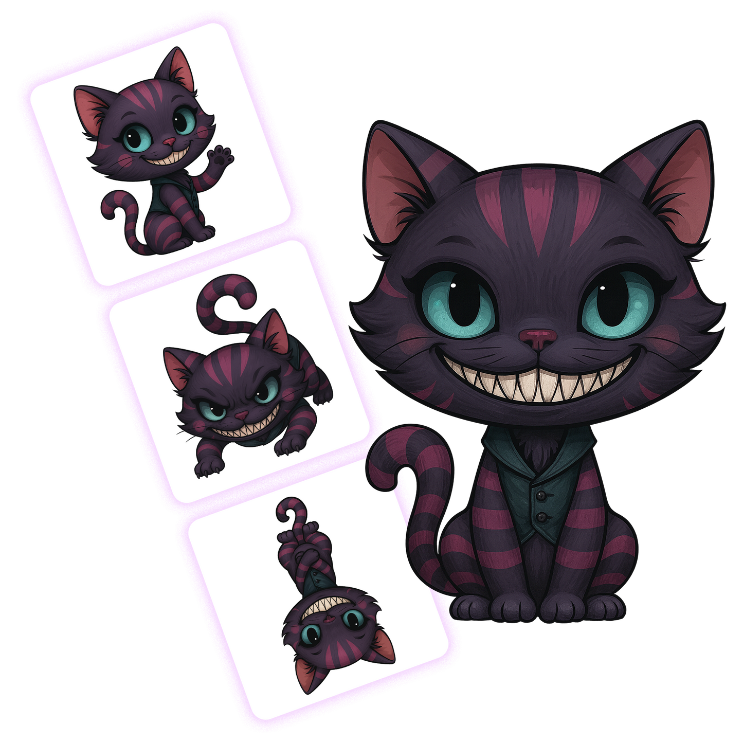 Cheshire Cat Clipart Pack - 20 PNGs