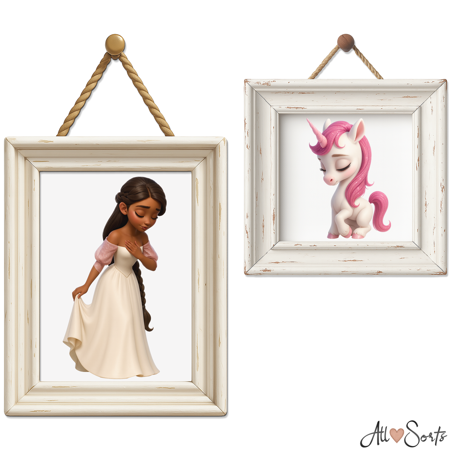 Cute Unicorns & Princesses Clipart Pack - 45 PNGs