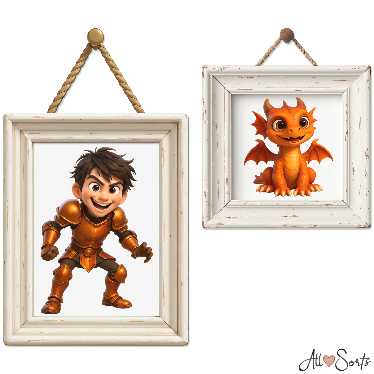Quirky Dragons & Knights Clipart Pack - 40 PNGs