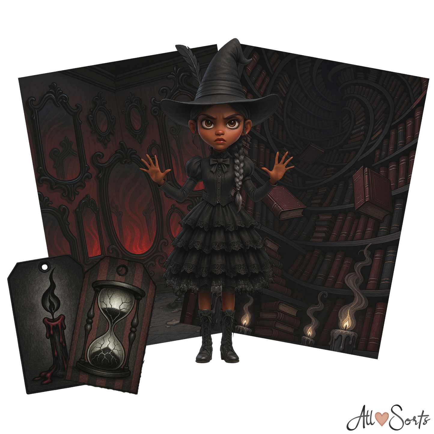 Whimsical Witches Digital Scrapbook Pack - 60 Pieces