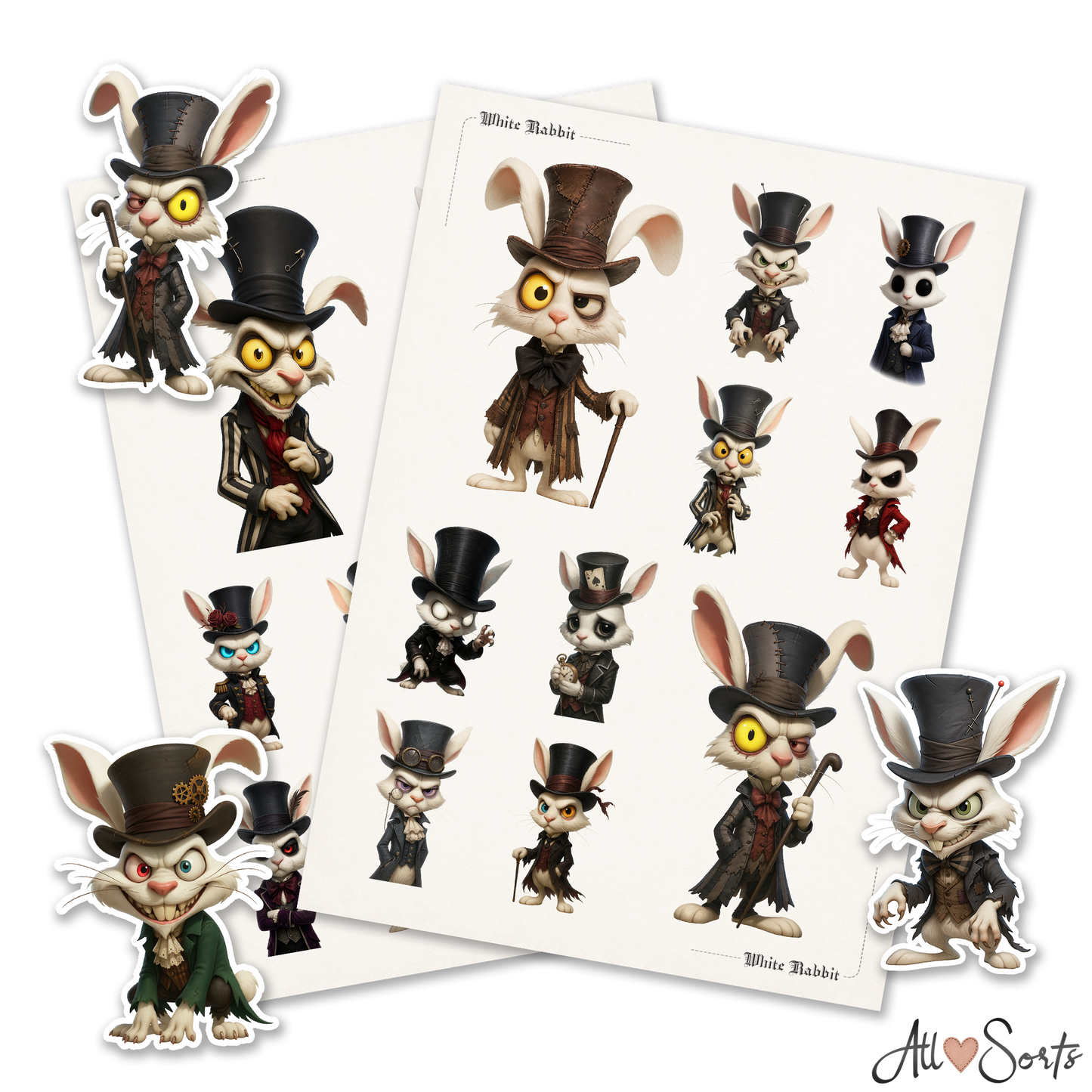Wonderland Fussy Cut Pages Digital Download