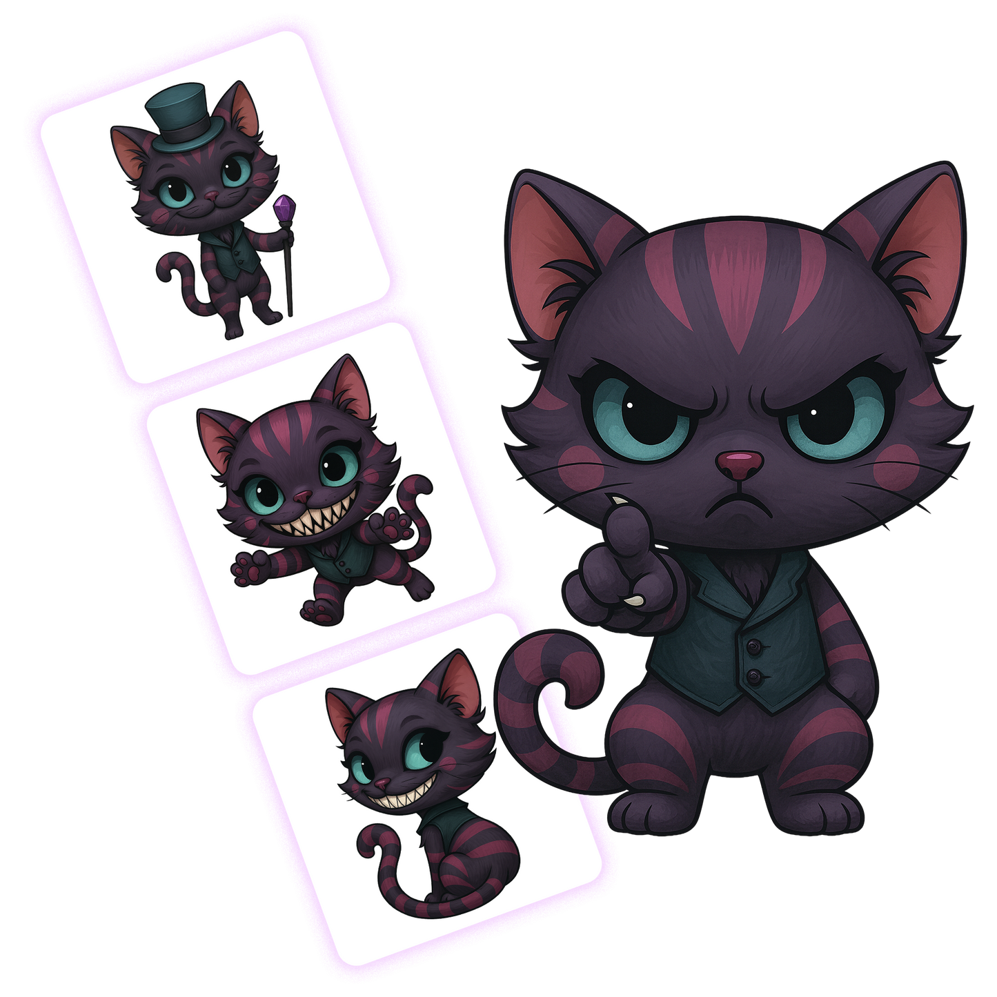 Cheshire Cat Clipart Pack - 20 PNGs