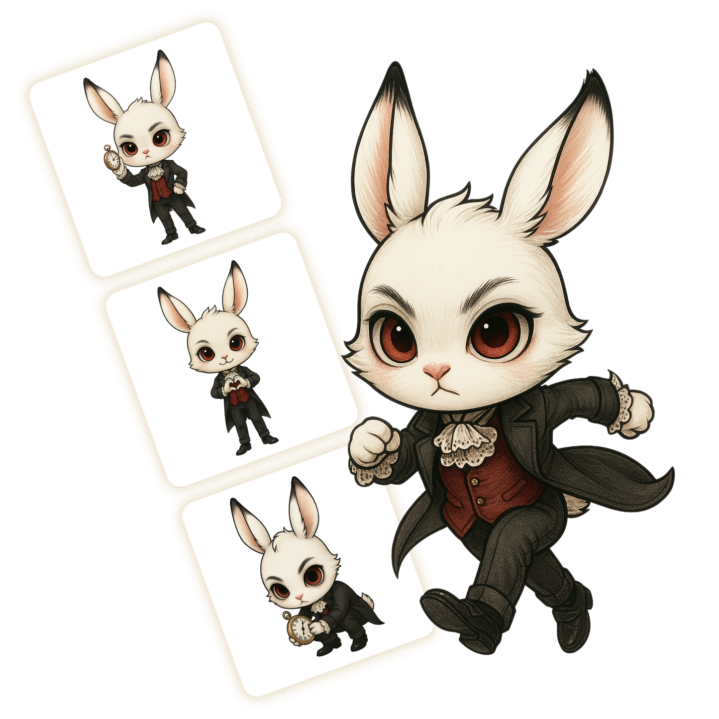 White Rabbit Clipart Pack - 20 PNGs