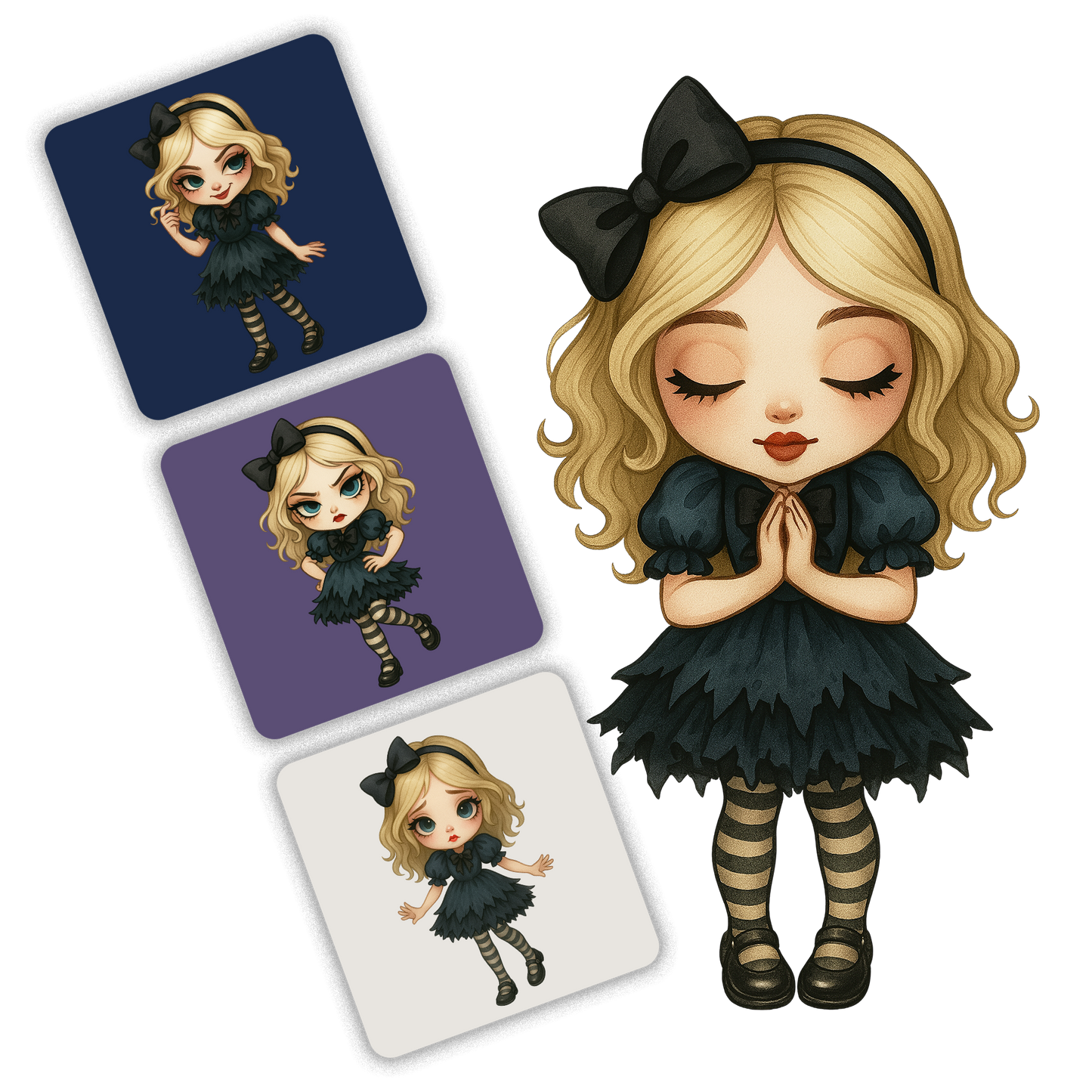 Midnight Porcelain Alice Clipart Pack - 20 PNGs
