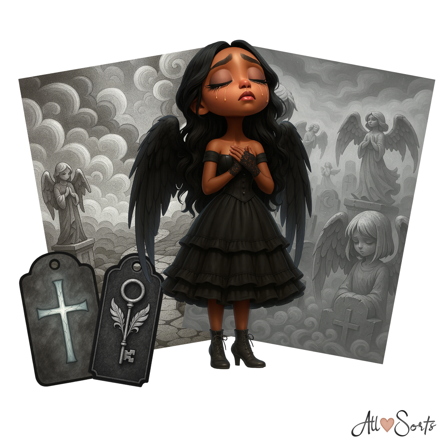 Fallen Angels Digital Scrapbook Pack - 60 Pieces