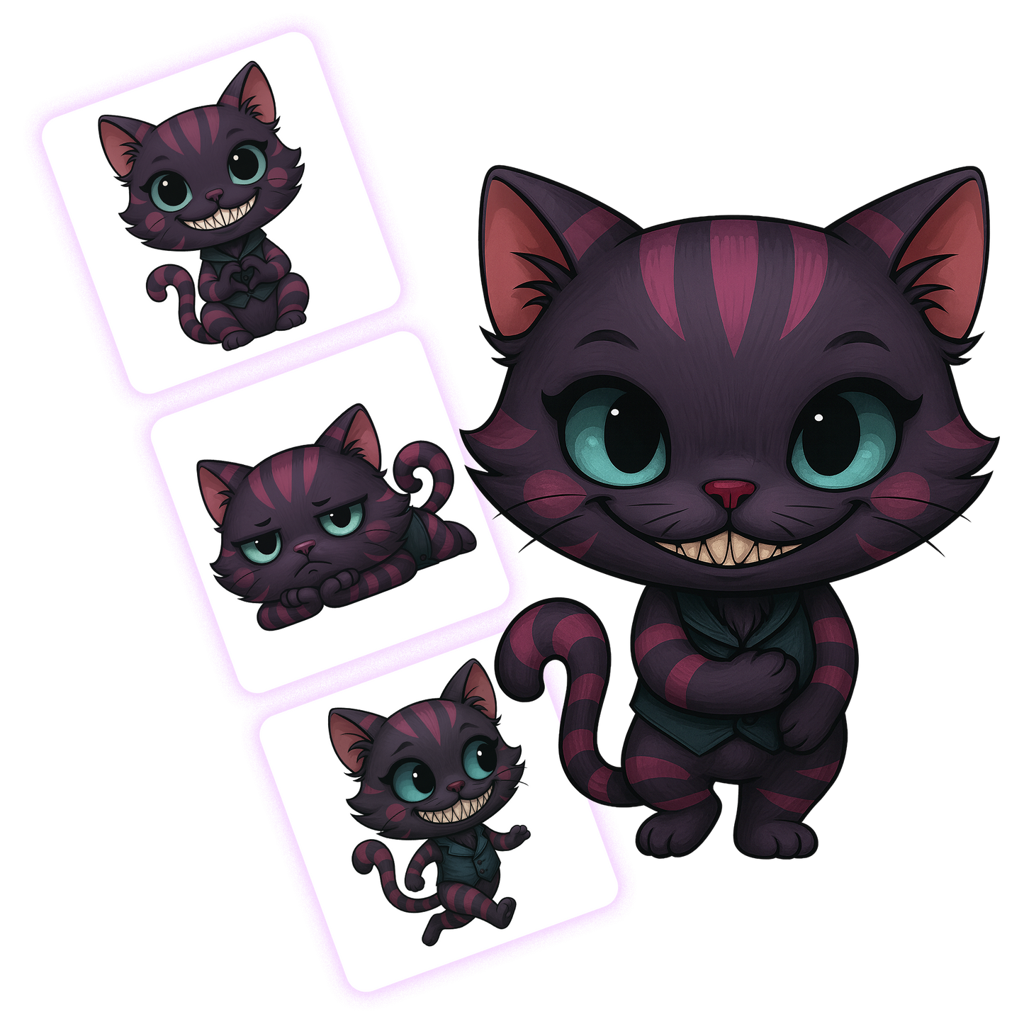 Cheshire Cat Clipart Pack - 20 PNGs