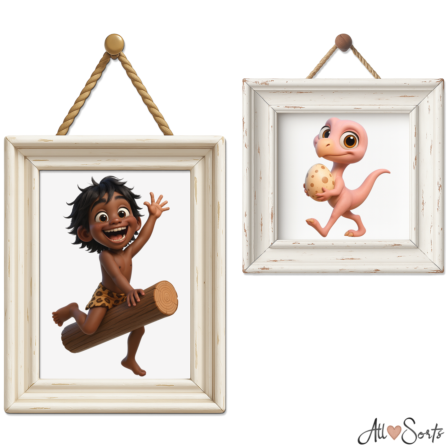 Quirky Dinosaurs & Cavemen Clipart Pack - 40 PNGs