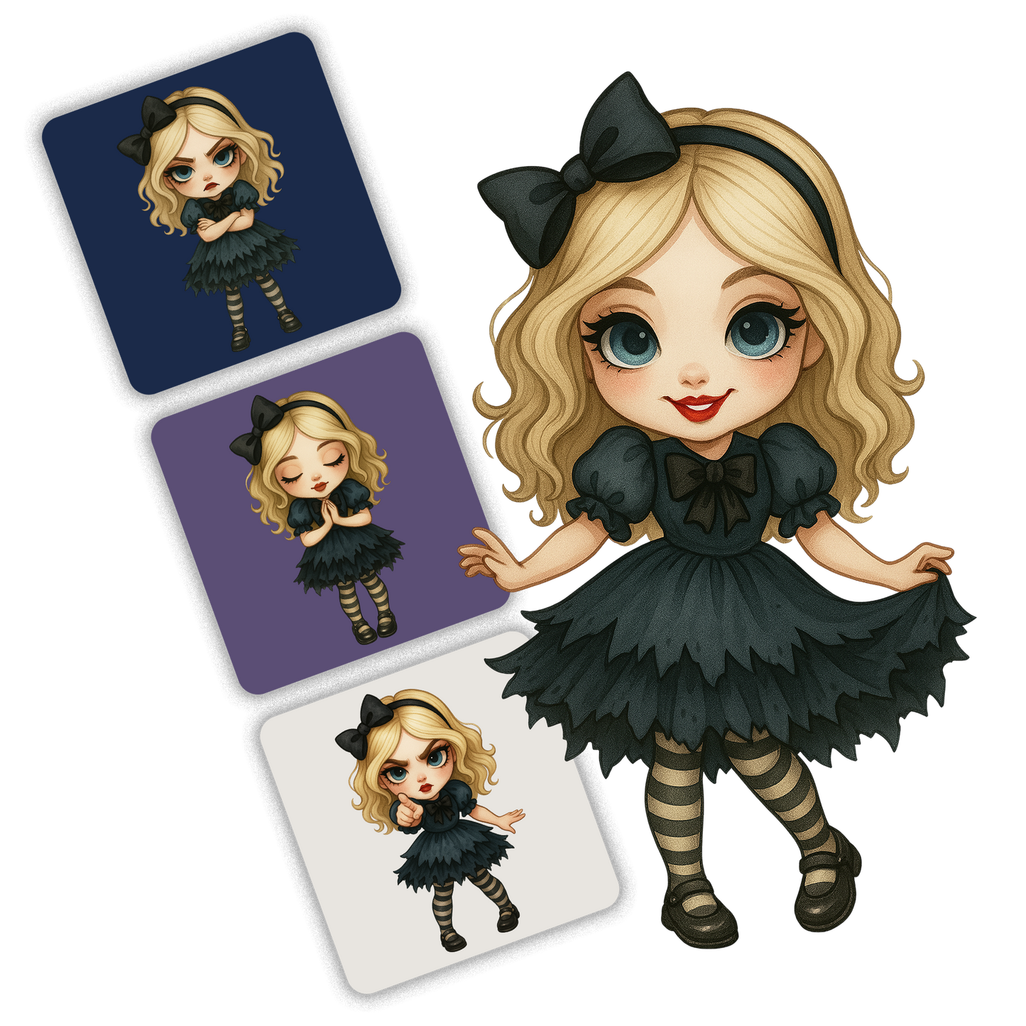 Midnight Porcelain Alice Clipart Pack - 20 PNGs