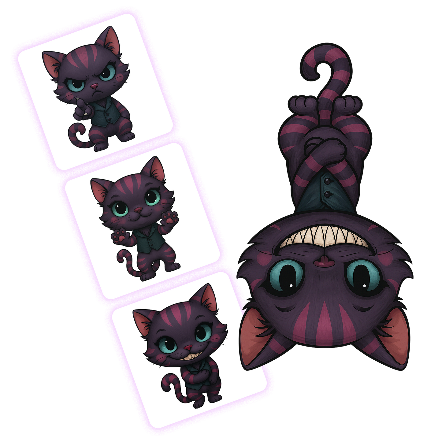 Cheshire Cat Clipart Pack - 20 PNGs