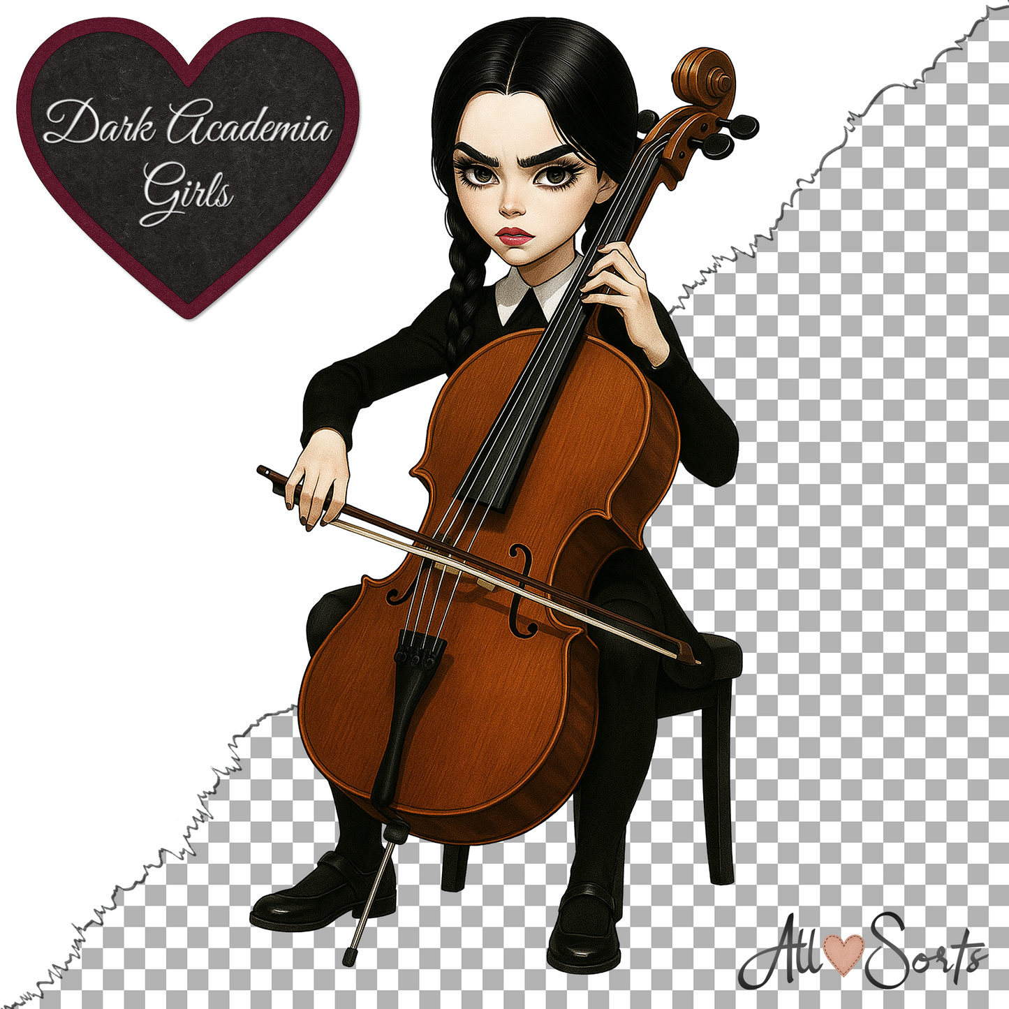 Dark Academia Girls Clipart Pack – 40 PNGs