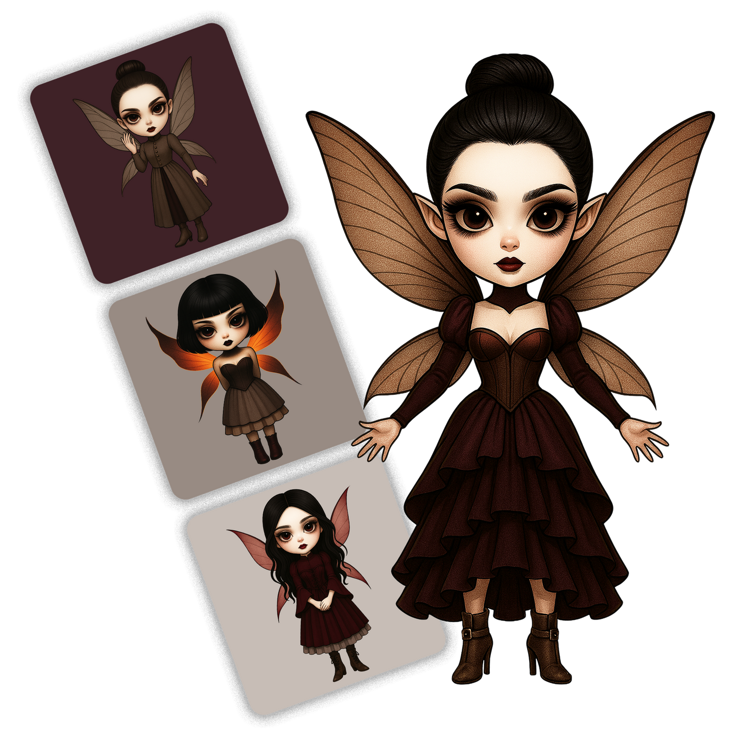 Crimson Fog Fairies Clipart Pack - 20 PNGs
