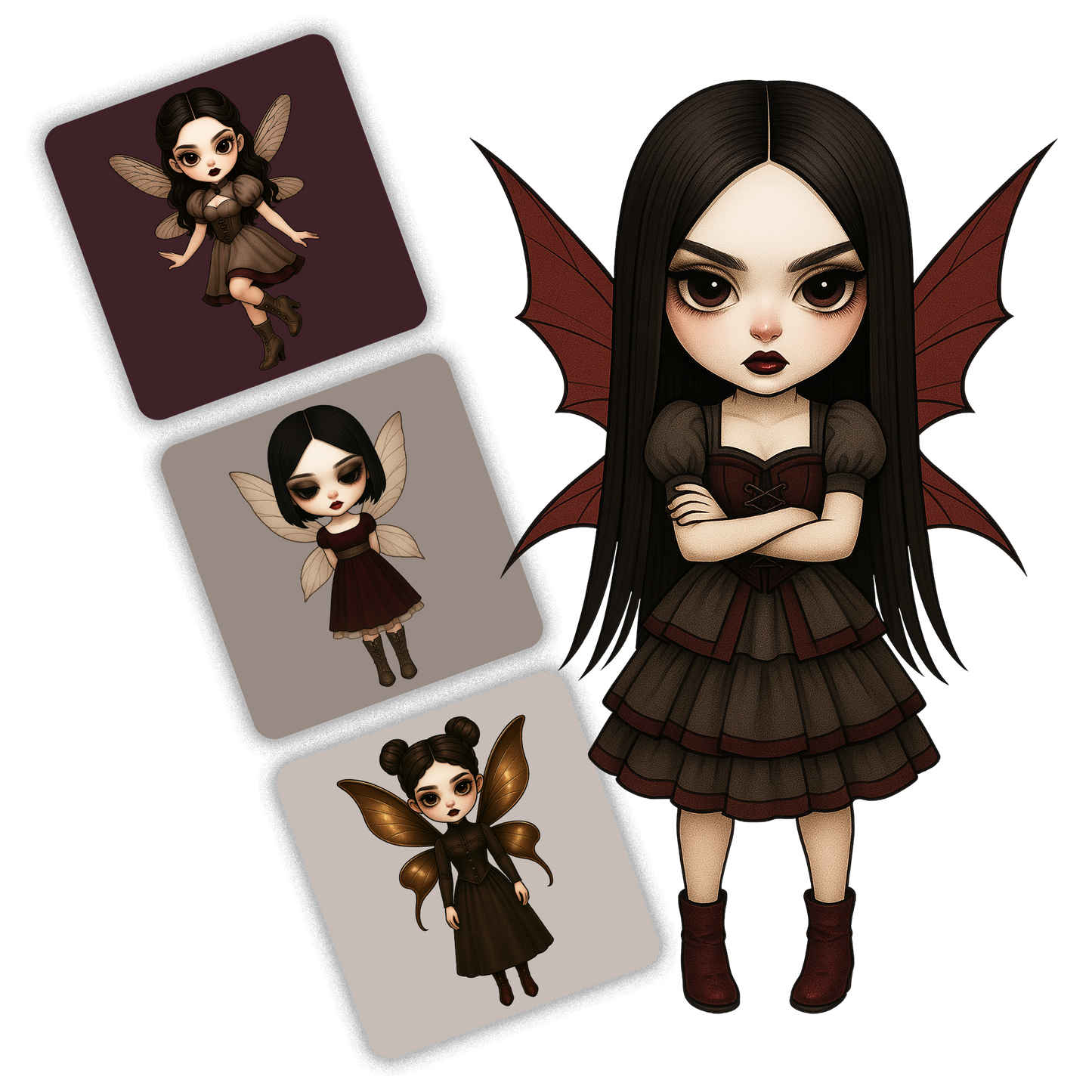 Crimson Fog Fairies Clipart Pack - 20 PNGs