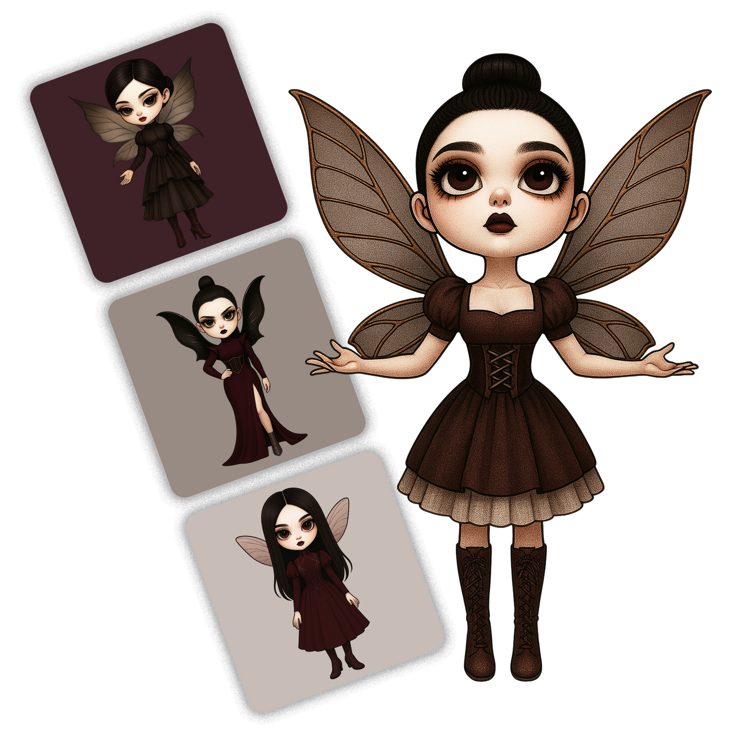 Crimson Fog Fairies Clipart Pack - 20 PNGs