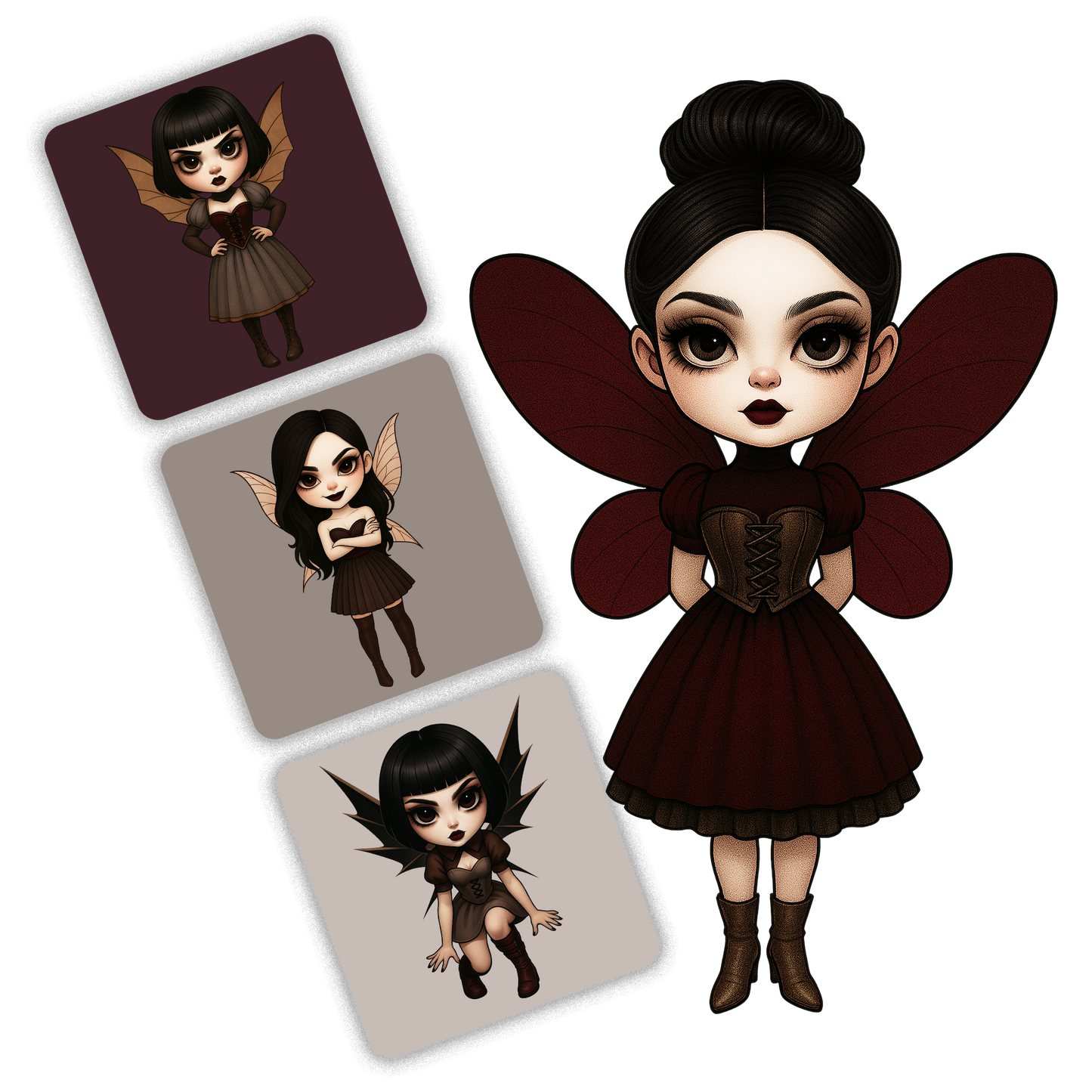 Crimson Fog Fairies Clipart Pack - 20 PNGs