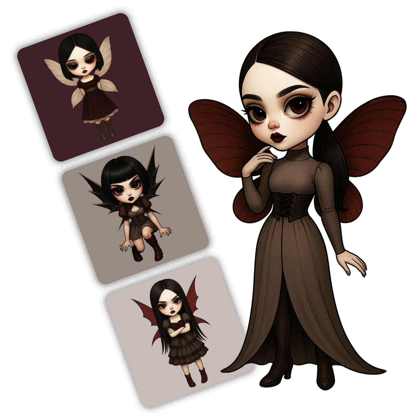 Crimson Fog Fairies Clipart Pack - 20 PNGs