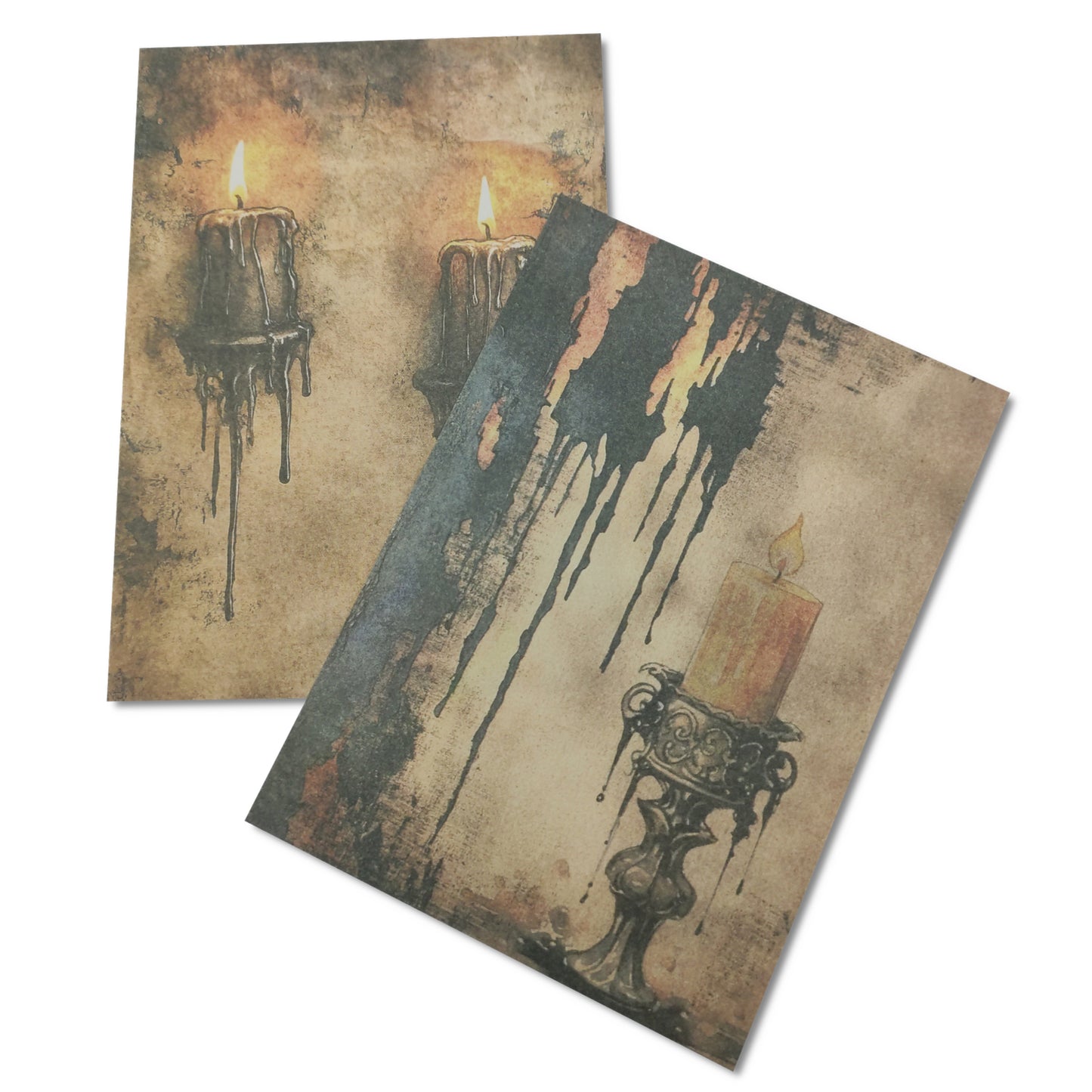 20 Sheets Dark Gothic Candles A6 Paper Decor