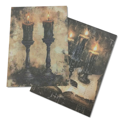 20 Sheets Dark Gothic Candles A6 Paper Decor