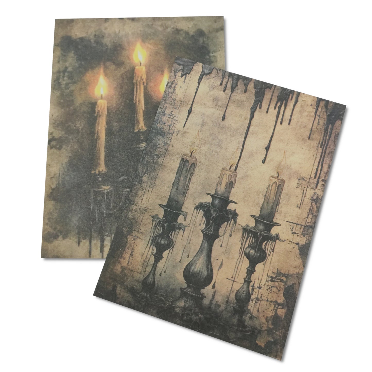 20 Sheets Dark Gothic Candles A6 Paper Decor