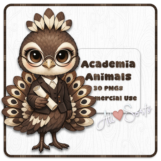 Academia Animals Clipart Bundle 30 PNGs