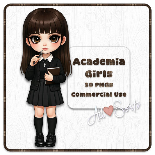Academia Girls Clipart Bundle 30 PNGs
