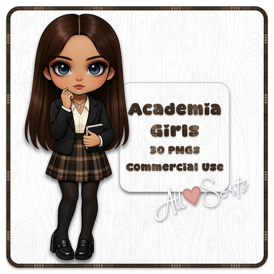 Academia Girls Clipart Bundle 30 PNGs