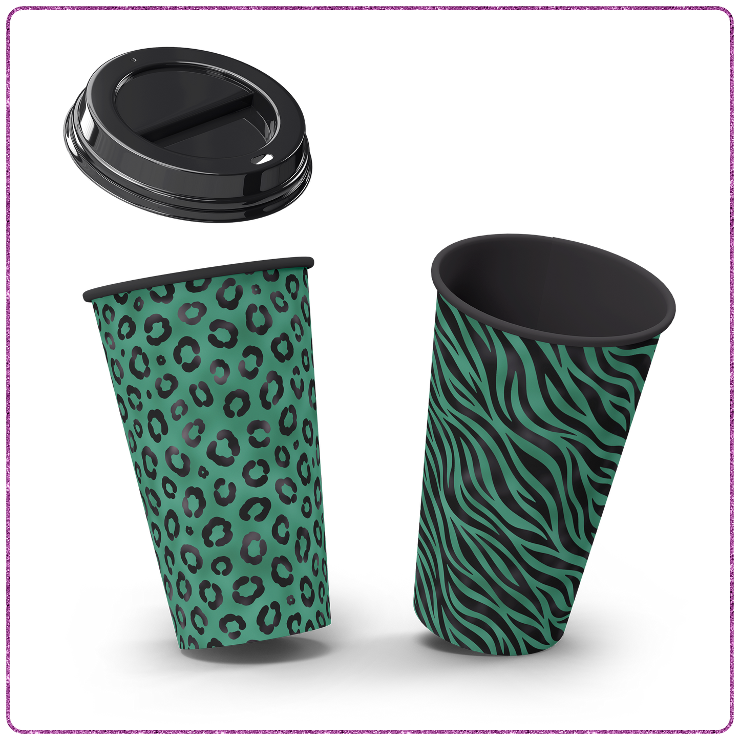 Green & Black Animal Print Seamless Digital Paper Pack