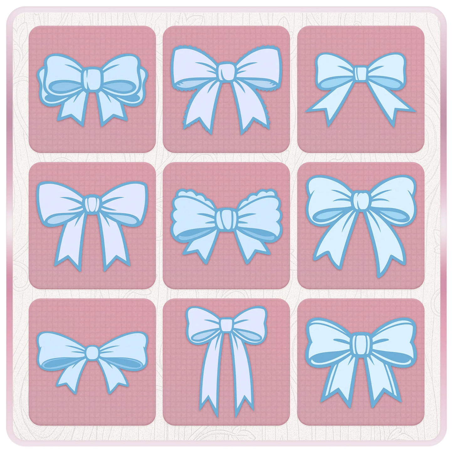 Blue bow clipart bundle preview showing nine soft blue ribbon SVG designs for stickers, scrapbooking, card making and digital crafts.