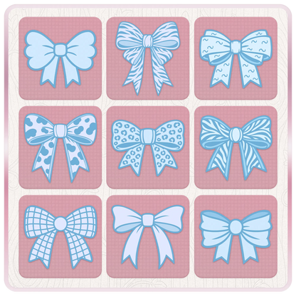 Assorted blue ribbon SVG bundle preview with patterned bow clipart including plaid, leopard, cow print, striped and decorative ribbon designs.