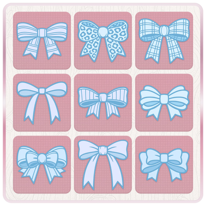 Blue bow SVG and PNG bundle preview featuring ribbon cut files for Cricut projects, sublimation designs and handmade crafts.