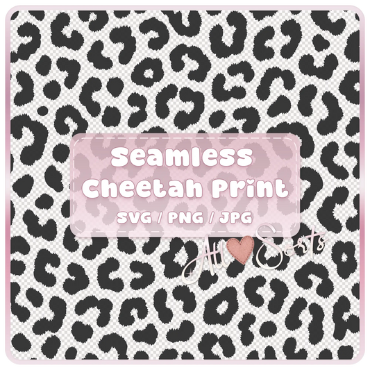 Seamless cheetah print pattern SVG PNG JPG black and white animal print repeat design