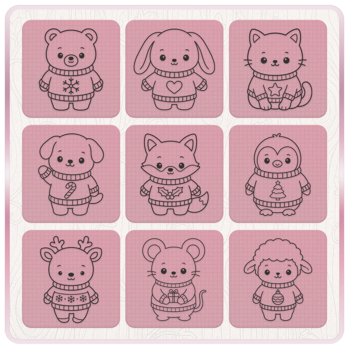 20 cute Christmas animal SVG and PNG clipart designs including fox, mouse, cat, penguin, bear, raccoon, lamb and festive animals