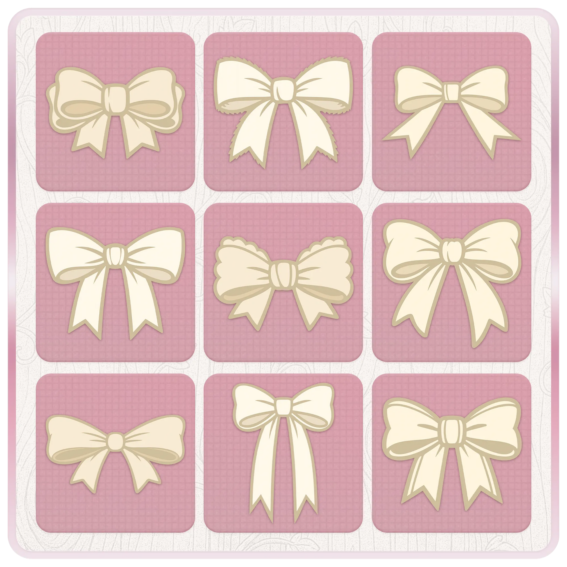 Cream bow clipart bundle preview showing nine neutral ribbon SVG designs for stickers, scrapbooking, card making and digital crafts.