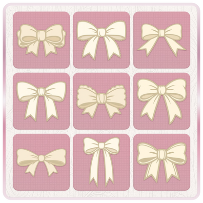 Cream bow clipart bundle preview showing nine neutral ribbon SVG designs for stickers, scrapbooking, card making and digital crafts.