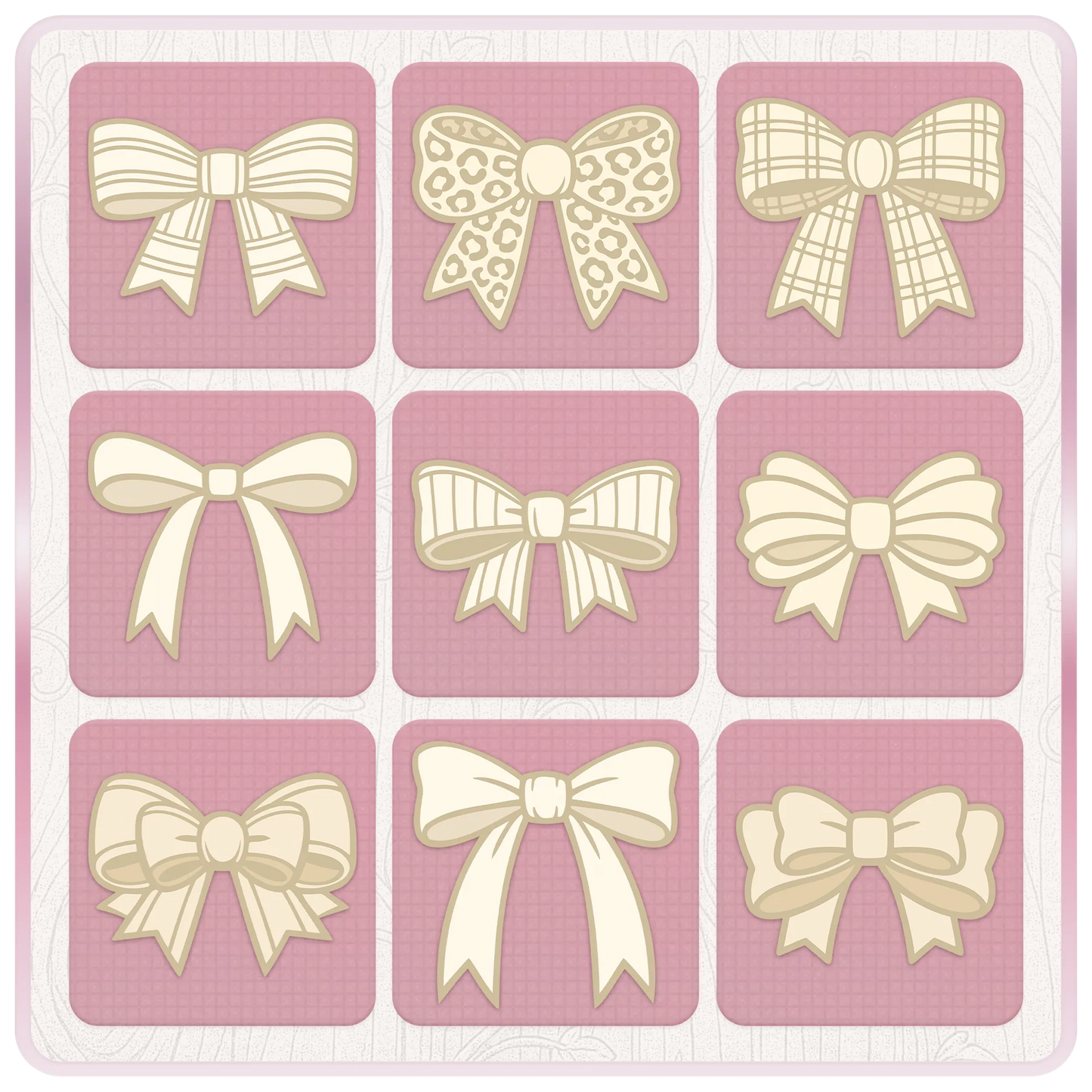 Neutral cream bow SVG and PNG bundle preview featuring ribbon cut files for Cricut projects, sublimation designs and handmade crafts.