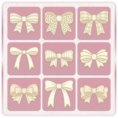 Neutral cream bow SVG and PNG bundle preview featuring ribbon cut files for Cricut projects, sublimation designs and handmade crafts.