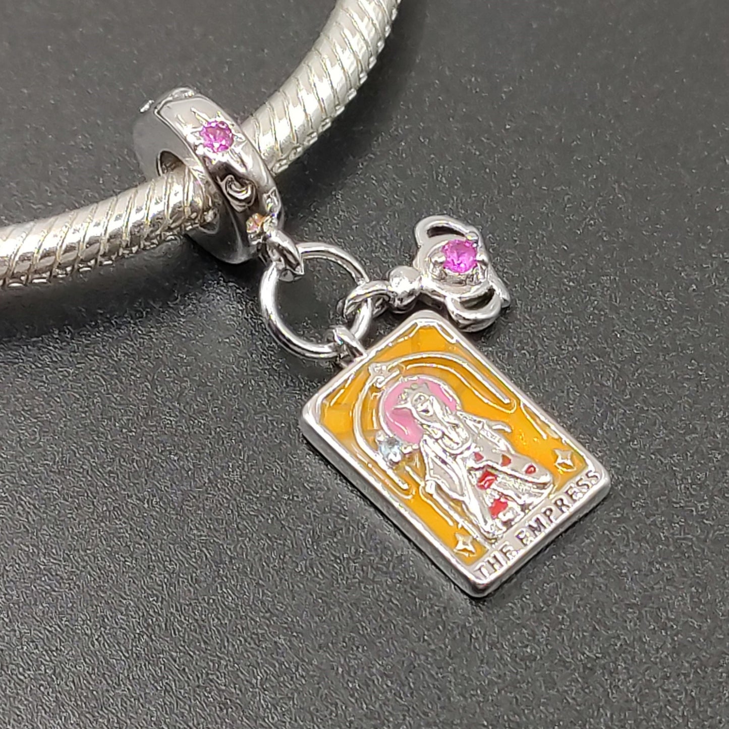 The Empress Tarot Dangle Bracelet Charm S925 Silver