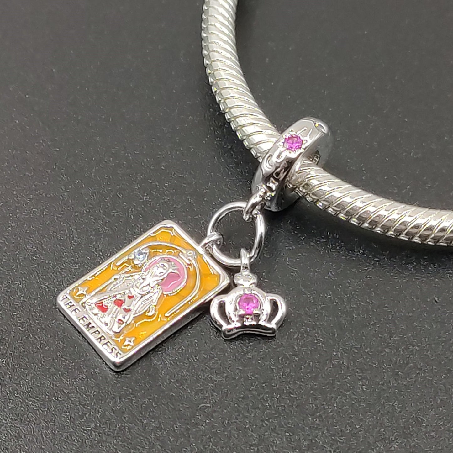 The Empress Tarot Dangle Bracelet Charm S925 Silver