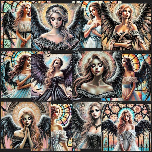 12 Pieces Fallen Angels Card Toppers