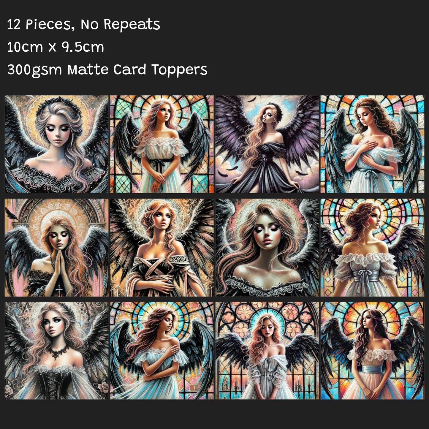 12 Pieces Fallen Angels Card Toppers