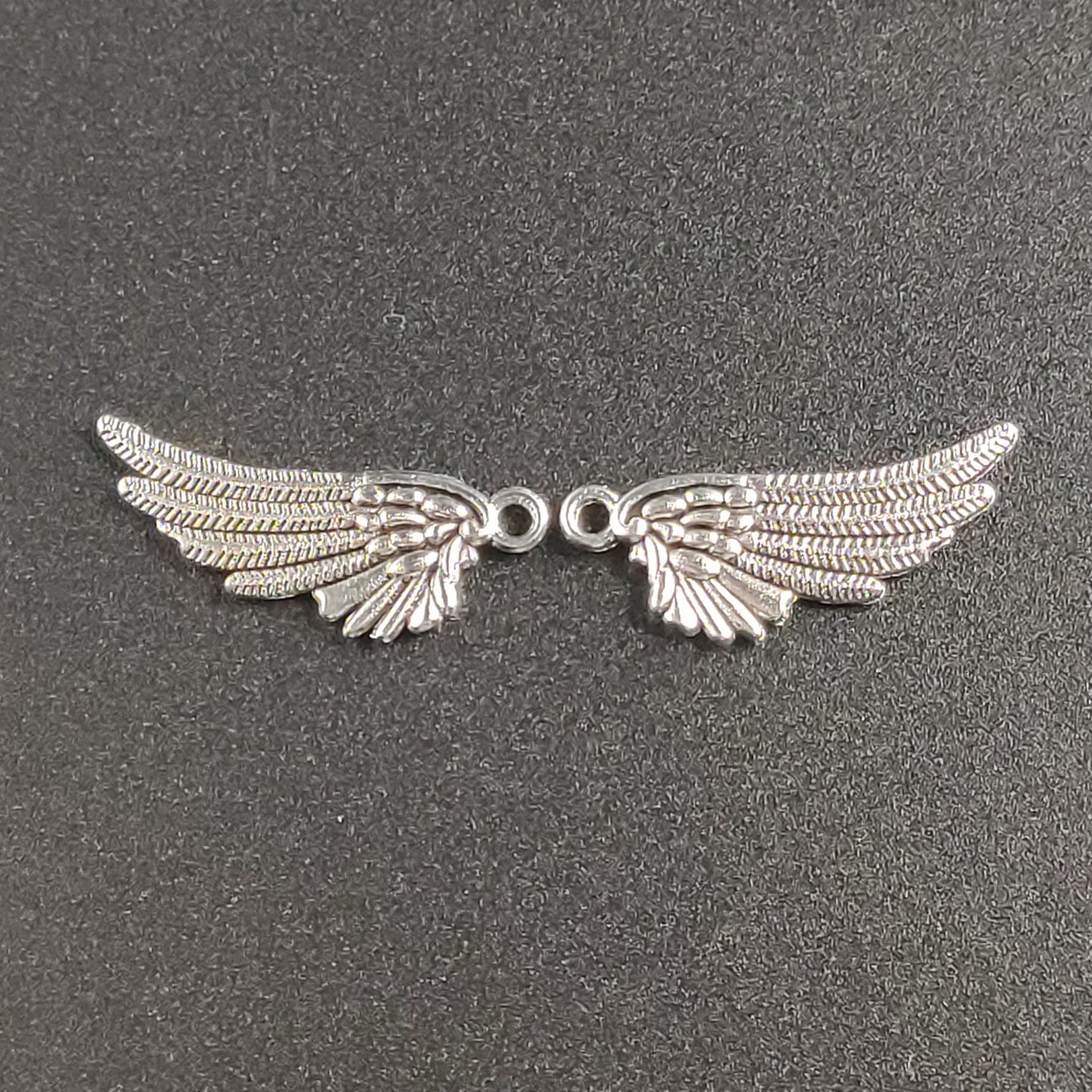 10 Pieces Silver Wings Charms