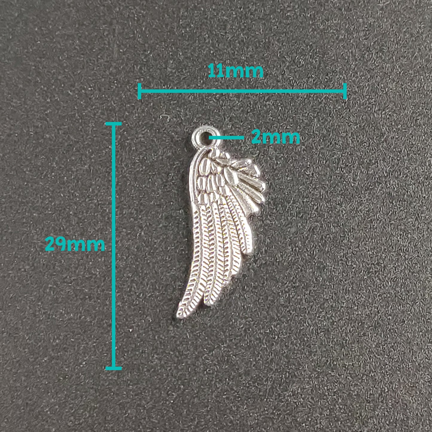 10 Pieces Silver Wings Charms