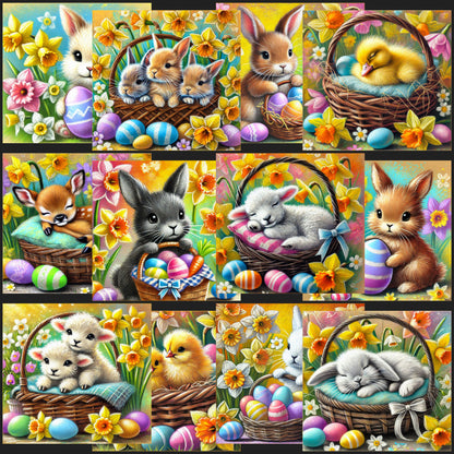 12 Pieces Colourful Easter Card Toppers