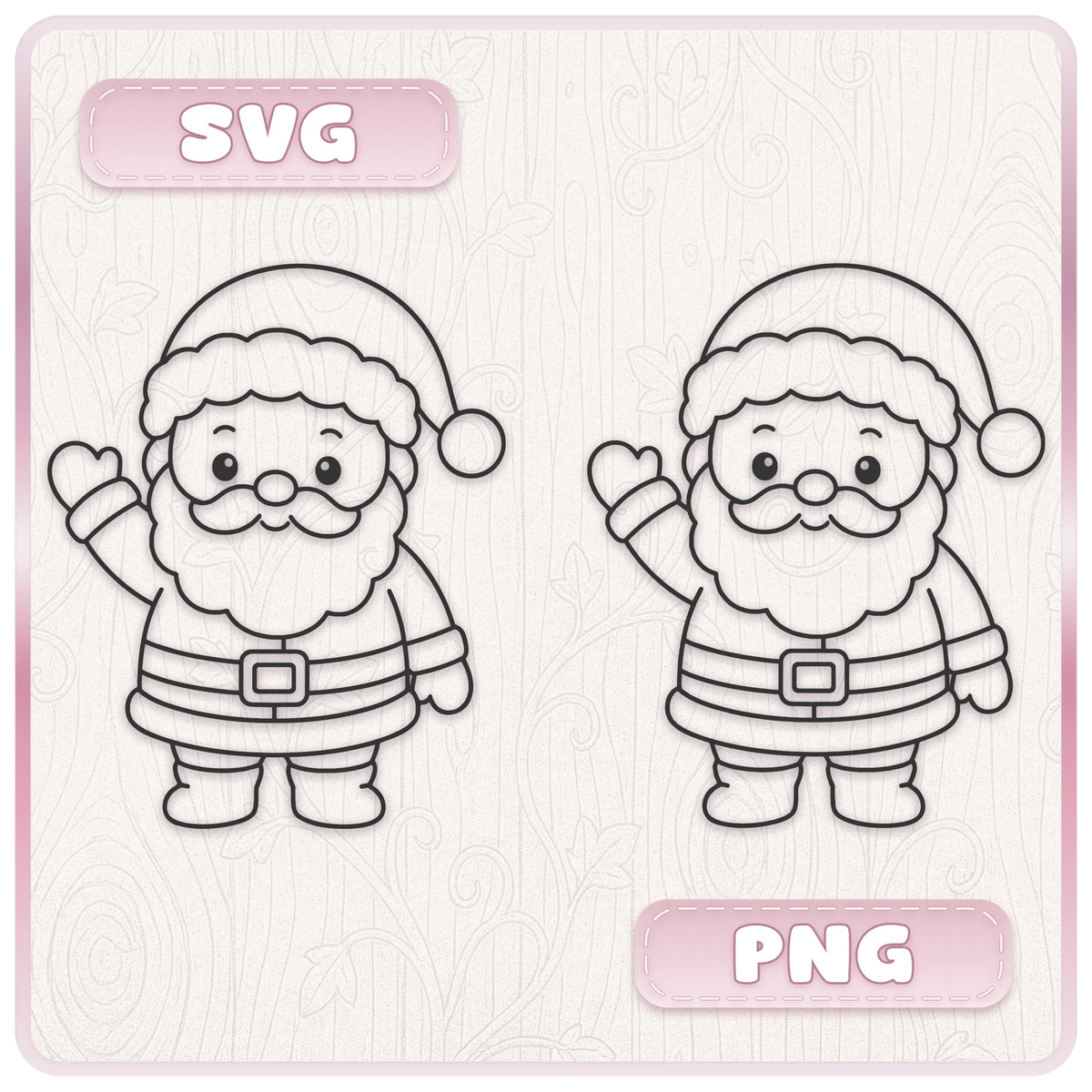 Santa and Mrs Claus Christmas SVG and PNG clipart collection featuring 20 cute festive character designs