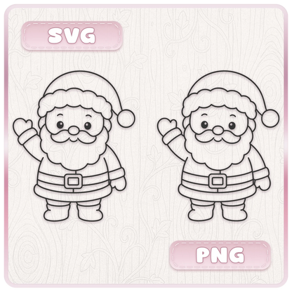 Santa and Mrs Claus Christmas SVG and PNG clipart collection featuring 20 cute festive character designs